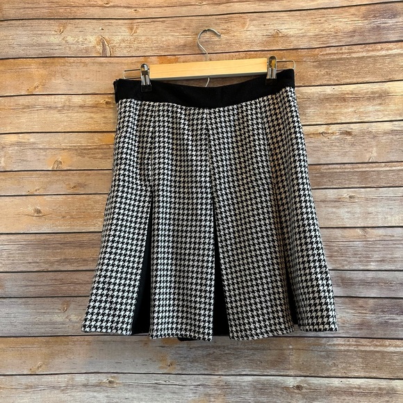 Mystree Black & White Houndstooth Wool Blend Skirt Size Small - Picture 2 of 6